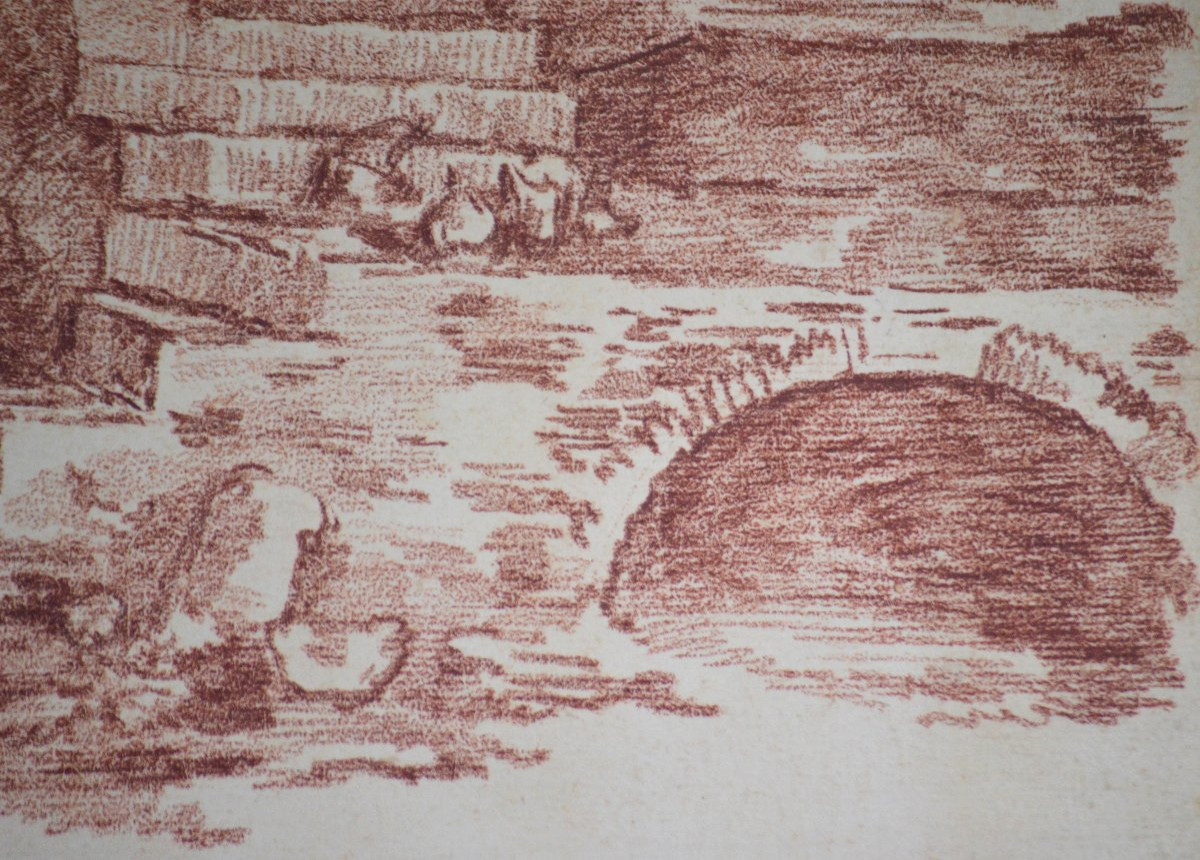 Jean-robert Ango 1759-1773. "figure In Ruins."-photo-2