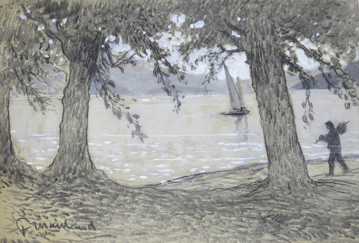 Fernand Maillaud 1862-1948. "lakeside."-photo-2