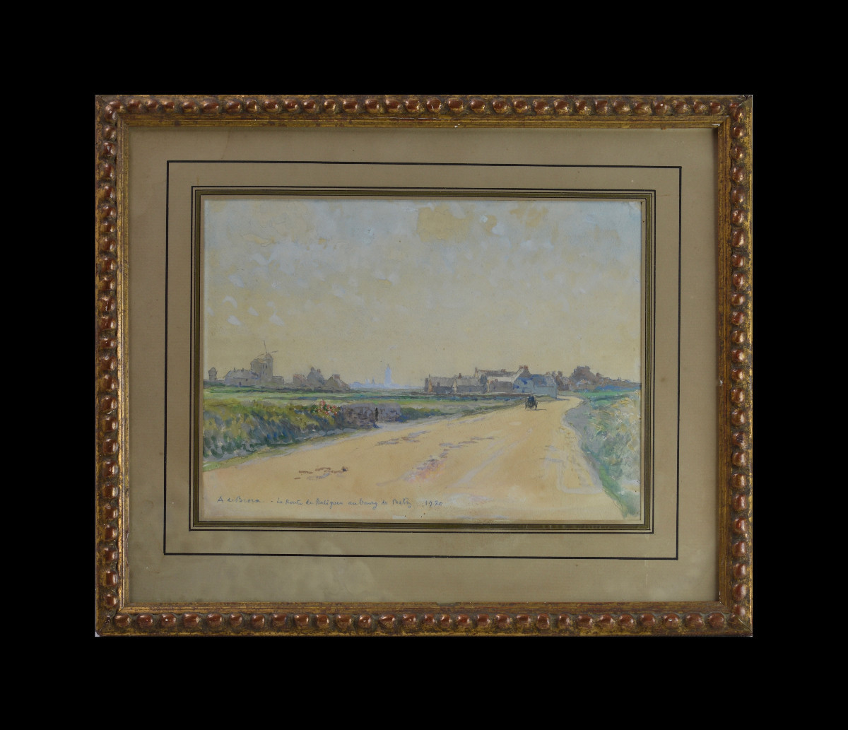 Alexis Louis de Broca 1868-1948.  "La route du Pouliguen au bourg de Batz." -photo-2