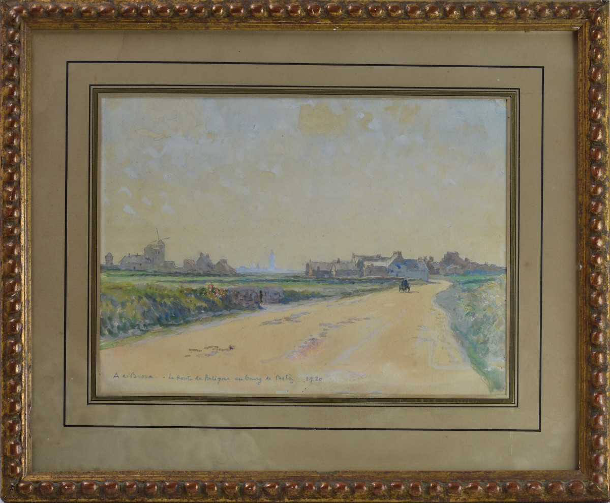Alexis Louis de Broca 1868-1948.  "La route du Pouliguen au bourg de Batz." 