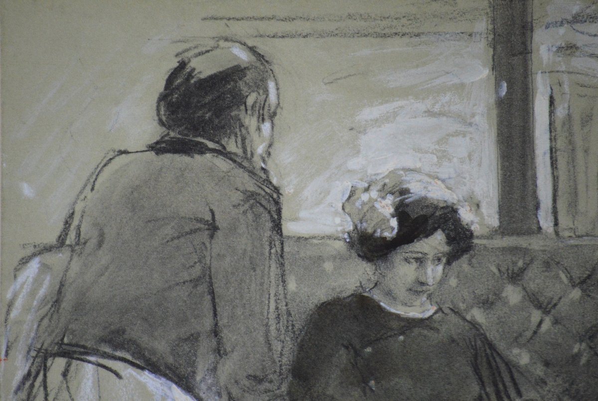 Antoine Calbet 1869-1944. “café Scene.” -photo-3