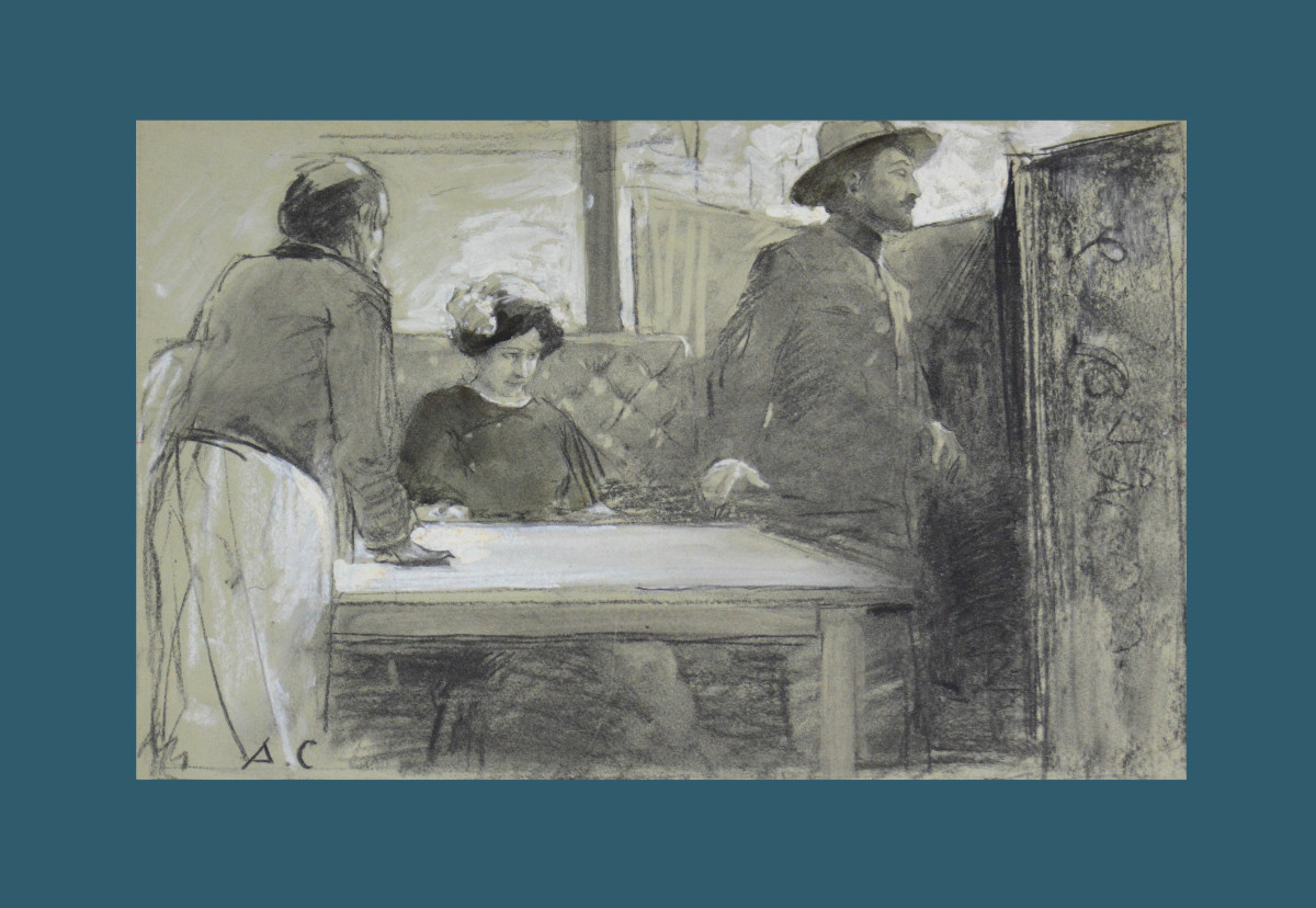 Antoine Calbet 1869-1944. “café Scene.” 