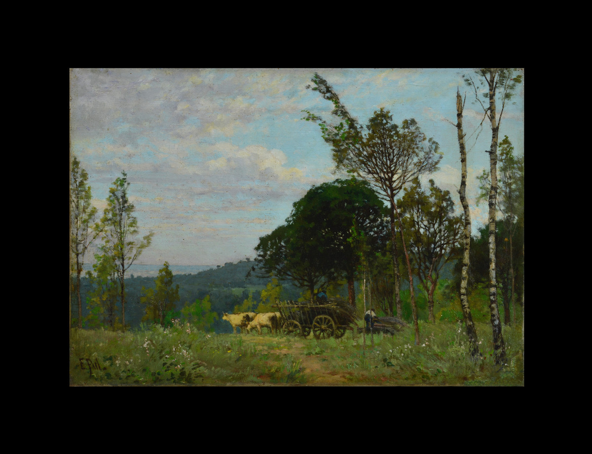 édouard Pail 1851-1916. "the Gathering Of Wood."-photo-2