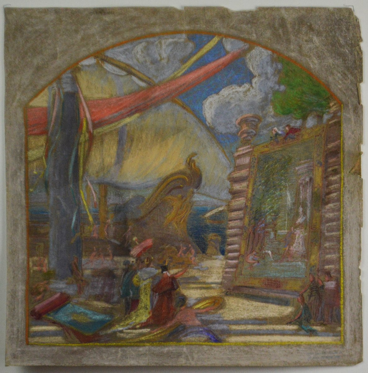 Georges Pradelle 1865-1934. "Projet de décor de Théâtre."-photo-3