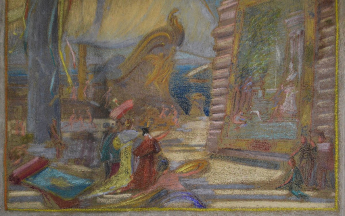 Georges Pradelle 1865-1934. "Projet de décor de Théâtre."-photo-1