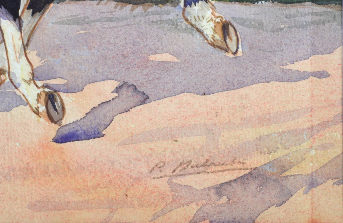 Pierre Olivier Dubaut 1886-1968. "Lad ramenant un cheval à l'écurie."-photo-1