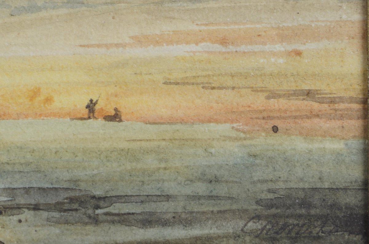 Pierre Luc Charles Ciceri 1782-1868. "landscape Of Italy. Vesuvius?"-photo-2