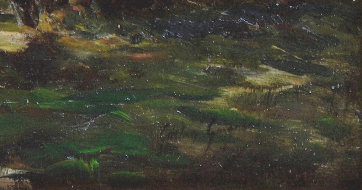 Alexandre Gaston Guignard 1848-1922.  "Troupeau de vaches auprès des ruines dans la Pampa."-photo-2