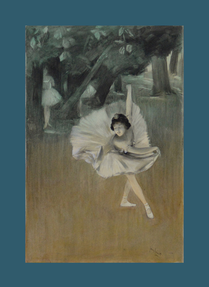 Jean Jamet (illustrateur). "La danseuse." Projet d'Illustration Vers 1900.