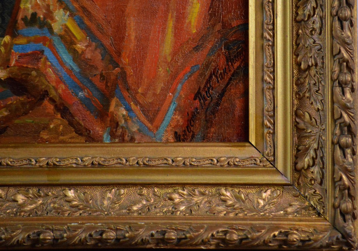 Eugenie Thys Van Ham 19th/20th Century. Belgian School. “view From An Interior.”-photo-4