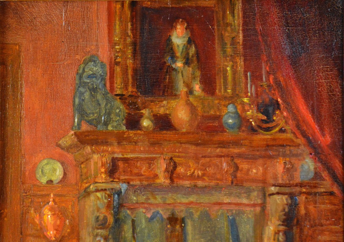 Eugenie Thys Van Ham 19th/20th Century. Belgian School. “view From An Interior.”-photo-2