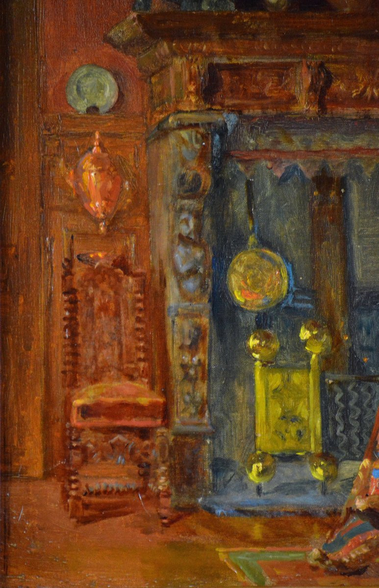 Eugenie Thys Van Ham 19th/20th Century. Belgian School. “view From An Interior.”-photo-3