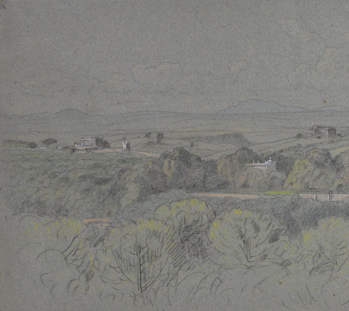 édouard-auguste Imer 1820-1881. "italian Landscape."-photo-1