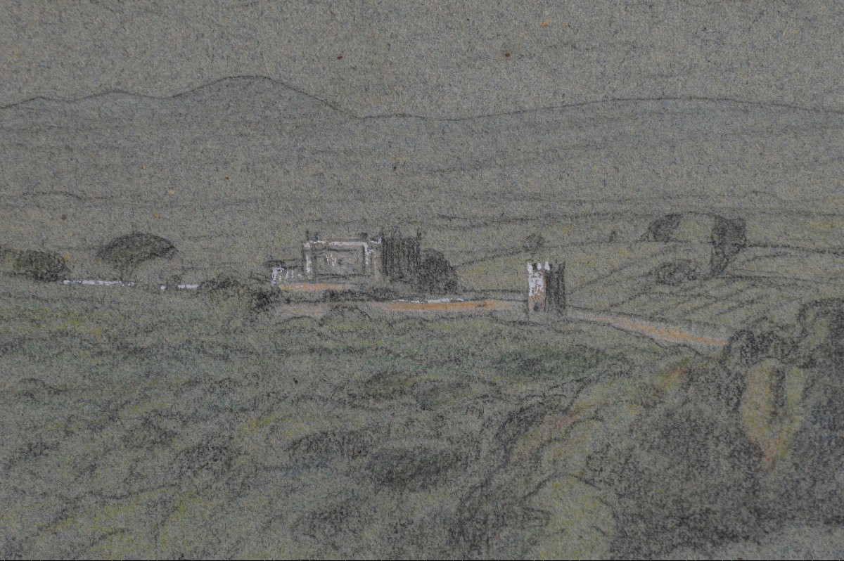 édouard-auguste Imer 1820-1881. "italian Landscape."-photo-4