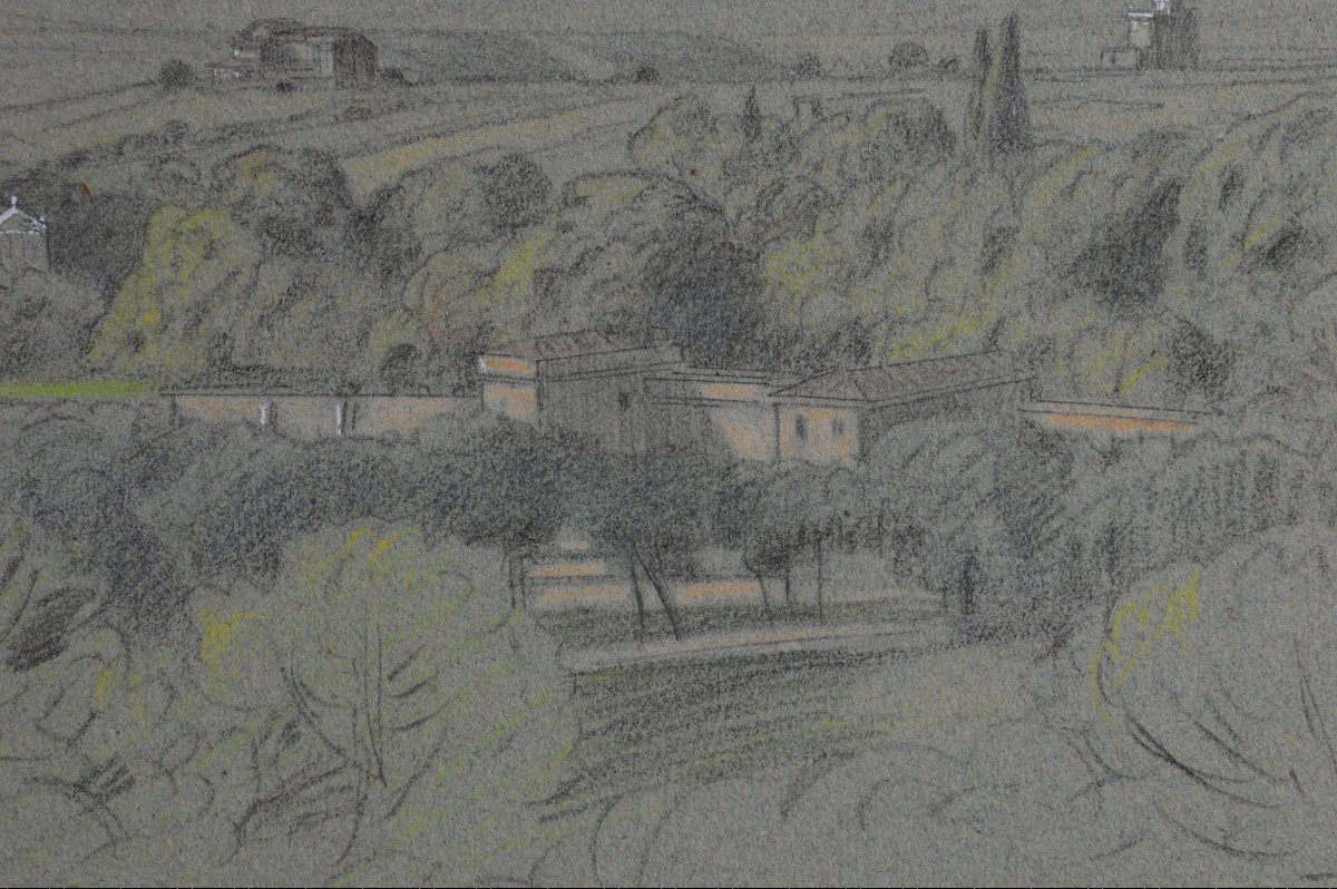 édouard-auguste Imer 1820-1881. "italian Landscape."-photo-5