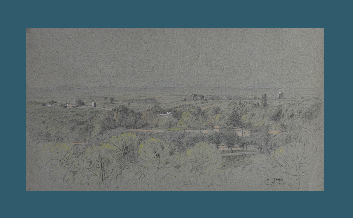 édouard-auguste Imer 1820-1881. "italian Landscape."