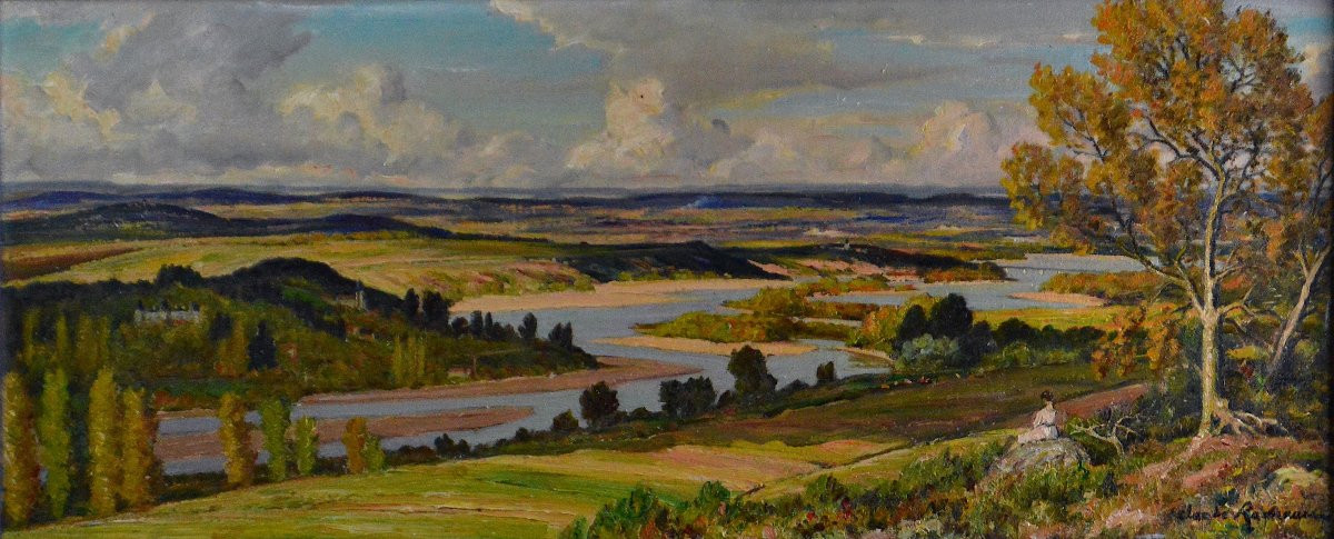 Claude Rameau 1876-1955. "the Banks Of The Loire."-photo-3