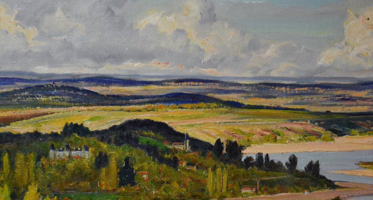 Claude Rameau 1876-1955. "the Banks Of The Loire."-photo-3