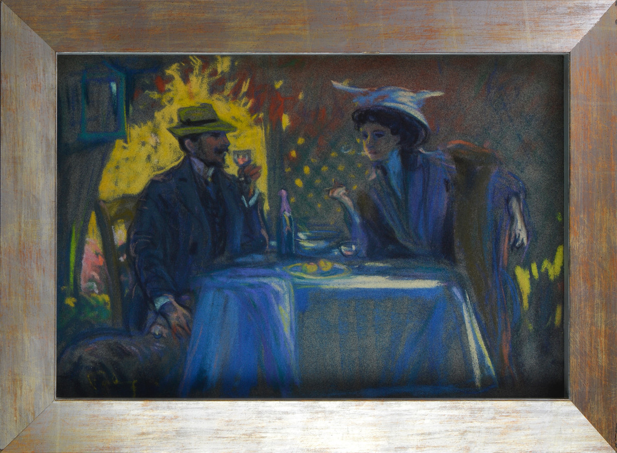 Louis Fortuney 1875-1951. "Sous la treille." -photo-2