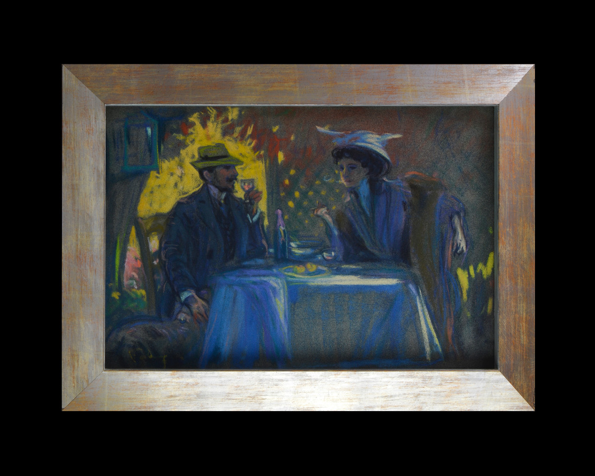 Louis Fortuney 1875-1951. "Sous la treille." 