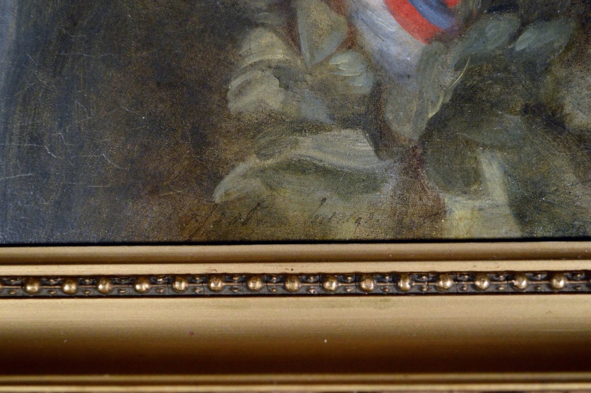 Fanny Geefs-Corr 1807-1883. École Belge. "Nature morte champêtre." -photo-1