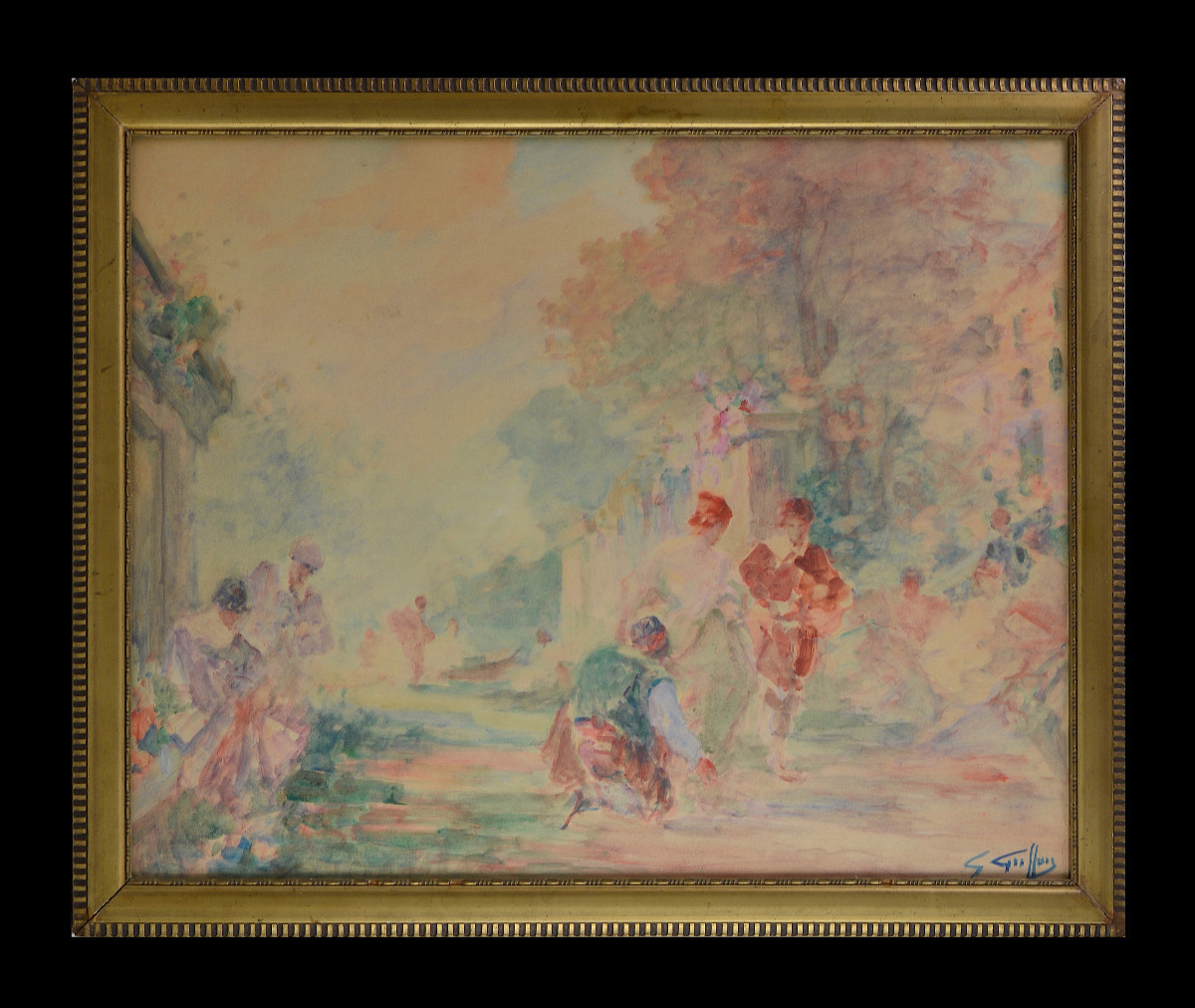 Gabriel Griffon 1866-1938. "figures In A Park."