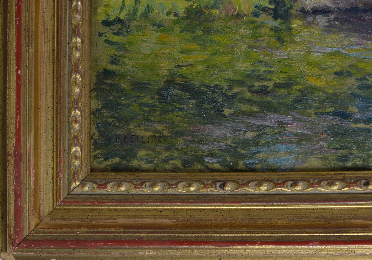 Oscar Koelliker, Born In 1882 In Neuchâtel. Swiss School. "bridge At Saint Remy (eure)."-photo-4