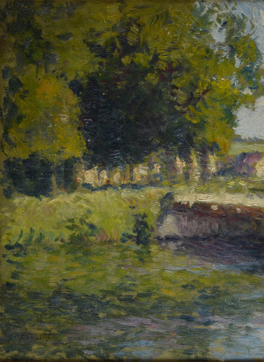 Oscar Koelliker, Born In 1882 In Neuchâtel. Swiss School. "bridge At Saint Remy (eure)."-photo-1