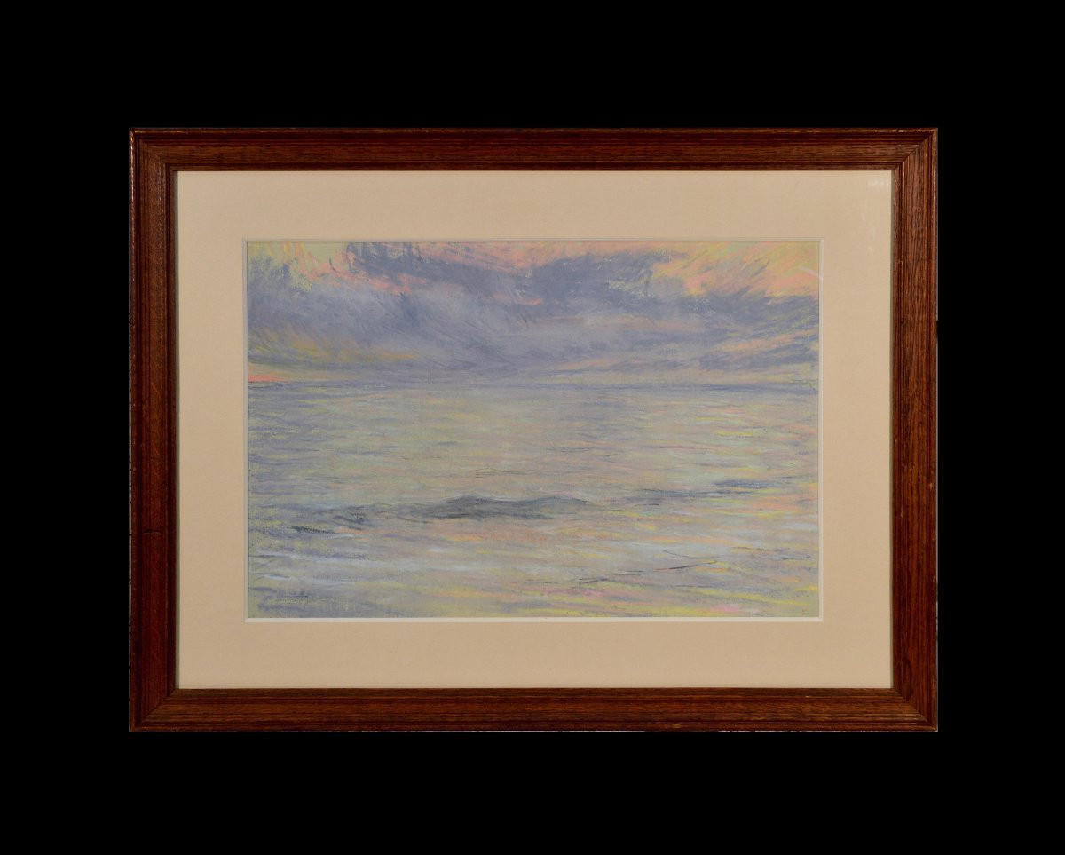 Henri Marius Camille Bouvet 1859-1945. "Bord de mer."-photo-2