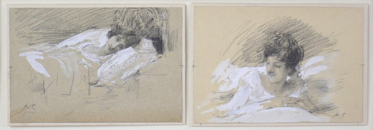 Antoine Calbet 1860-1944. “portraits Of Women.” -photo-2