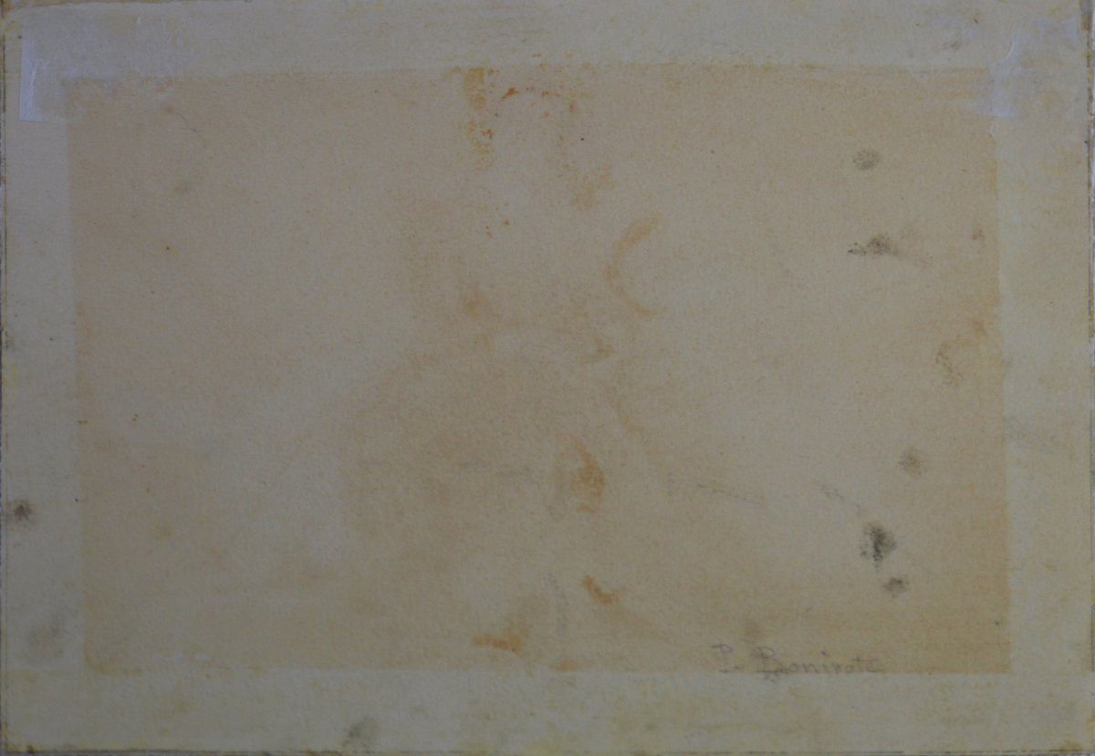 Pierre Bonirotte 1811-1891.  "Italienne au bord de la mer."-photo-3