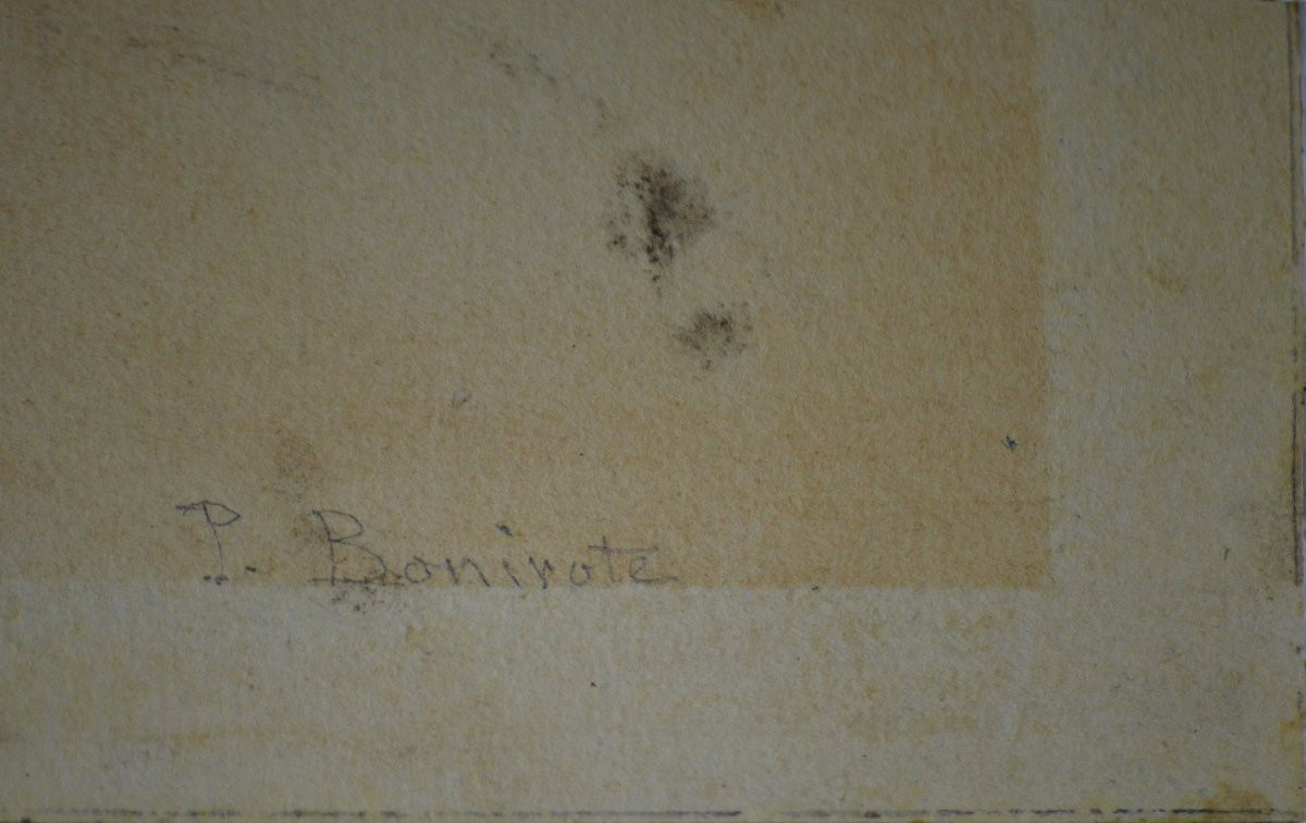 Pierre Bonirotte 1811-1891.  "Italienne au bord de la mer."-photo-4