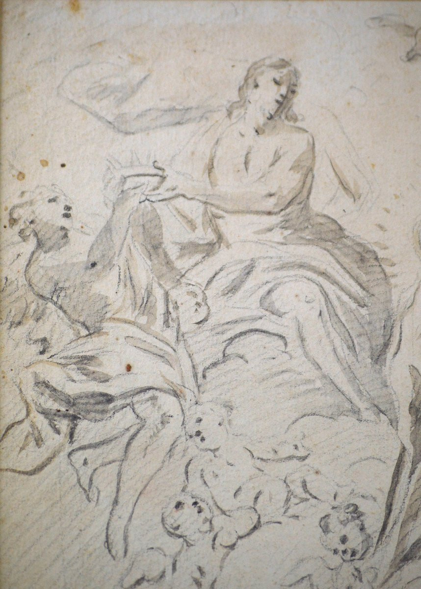 Italian School, 18th Century. "the Coronation Of The Virgin."-photo-3