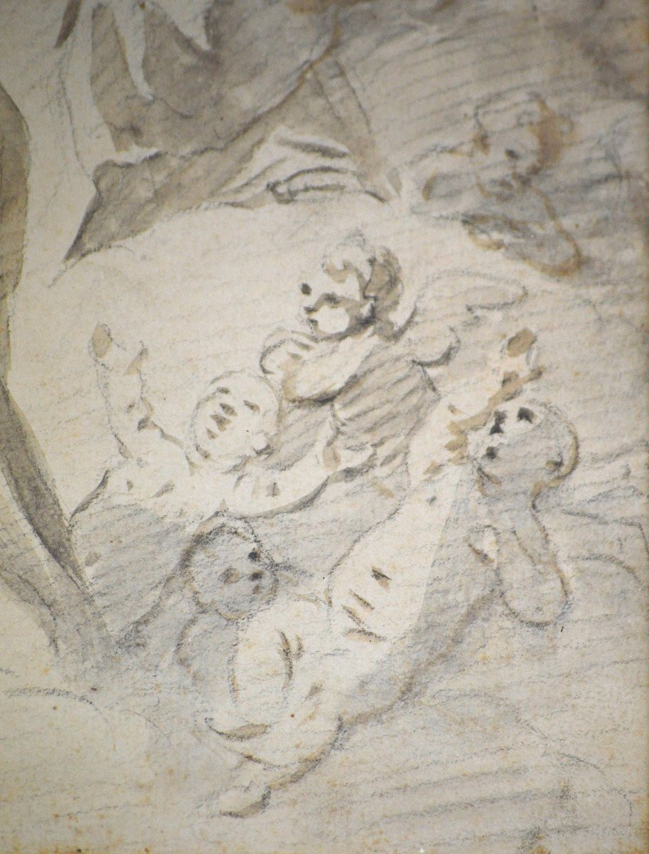 Italian School, 18th Century. "the Coronation Of The Virgin."-photo-6