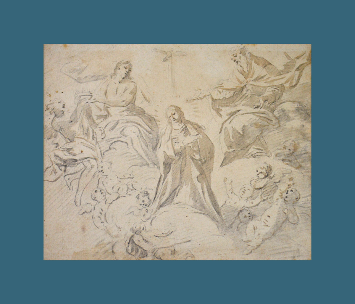 Italian School, 18th Century. "the Coronation Of The Virgin."