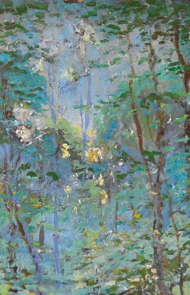 Adrien Dutrey 19ᵉ/20ᵉ siècle.  "Sous bois."-photo-2