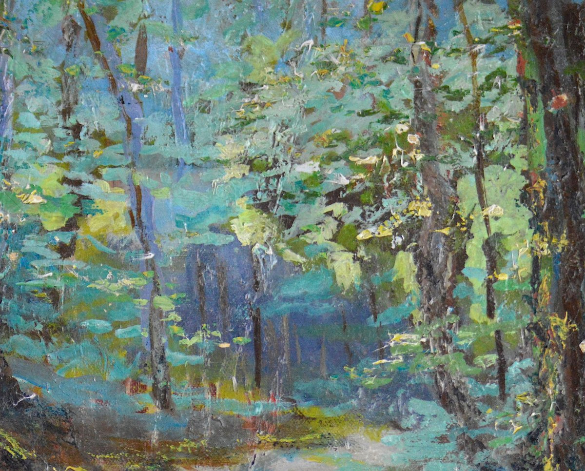 Adrien Dutrey 19ᵉ/20ᵉ siècle.  "Sous bois."-photo-3