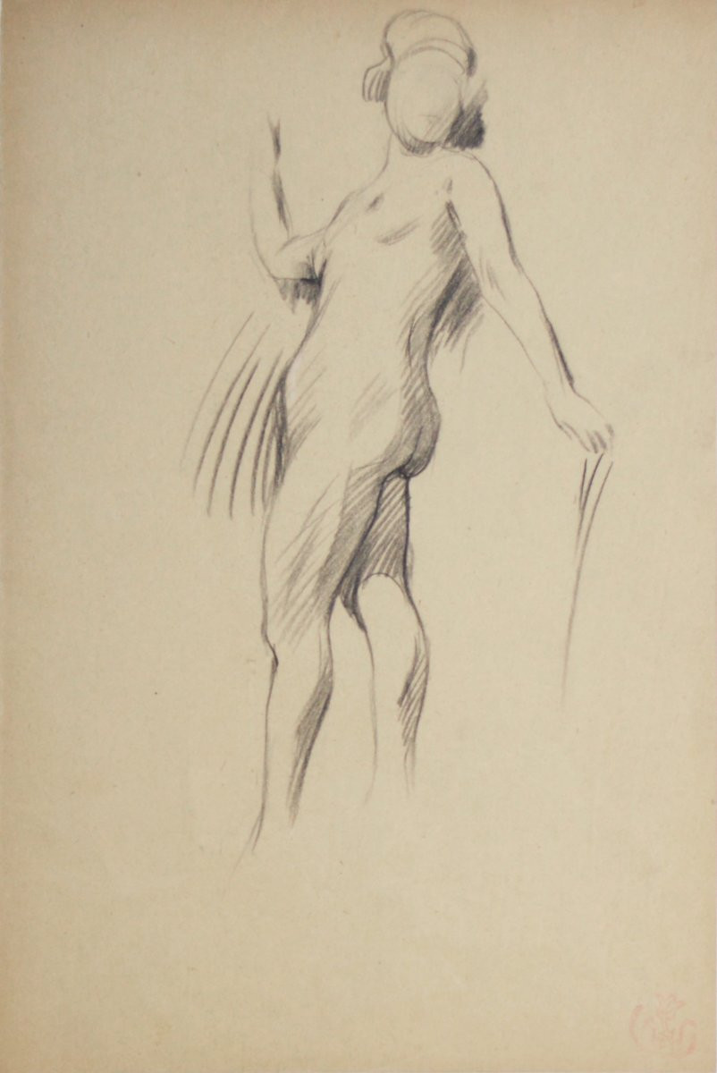 Claude-Émile Schuffenecker 1851-1934. "Nu féminin."-photo-3