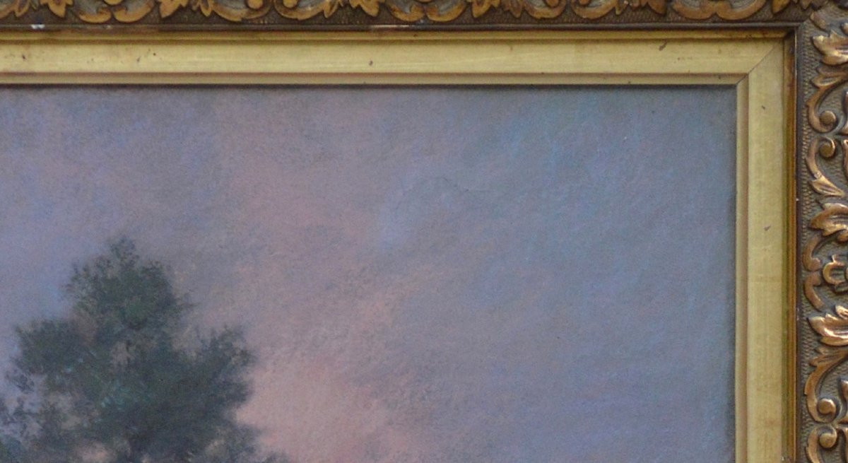 René Billotte 1846-1915. "woman And Child In A Landscape."-photo-1