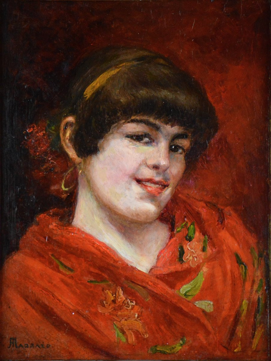  Madrazo. École Espagnole vers 1900. "Portrait de femme." -photo-3
