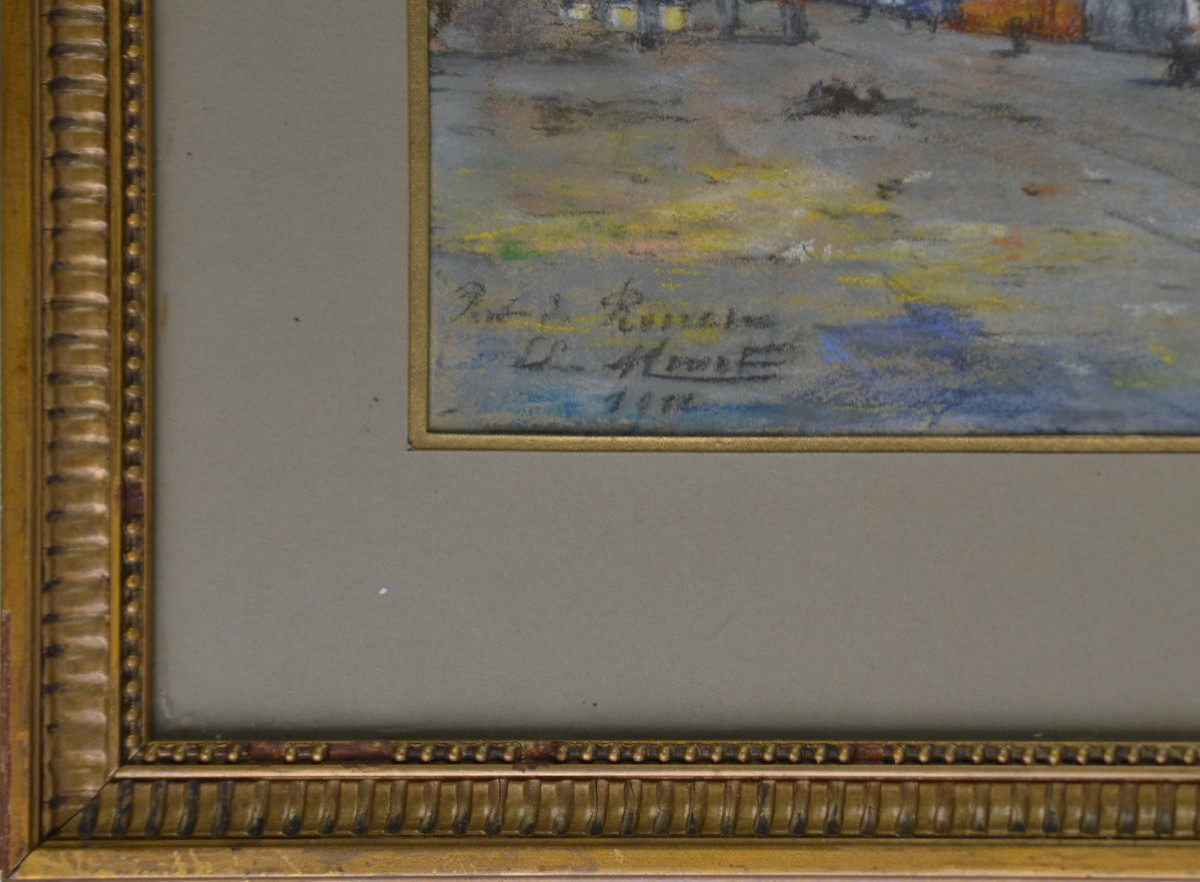 Louis Émile Minet 1855-1920. "Le port de Rouen."-photo-4