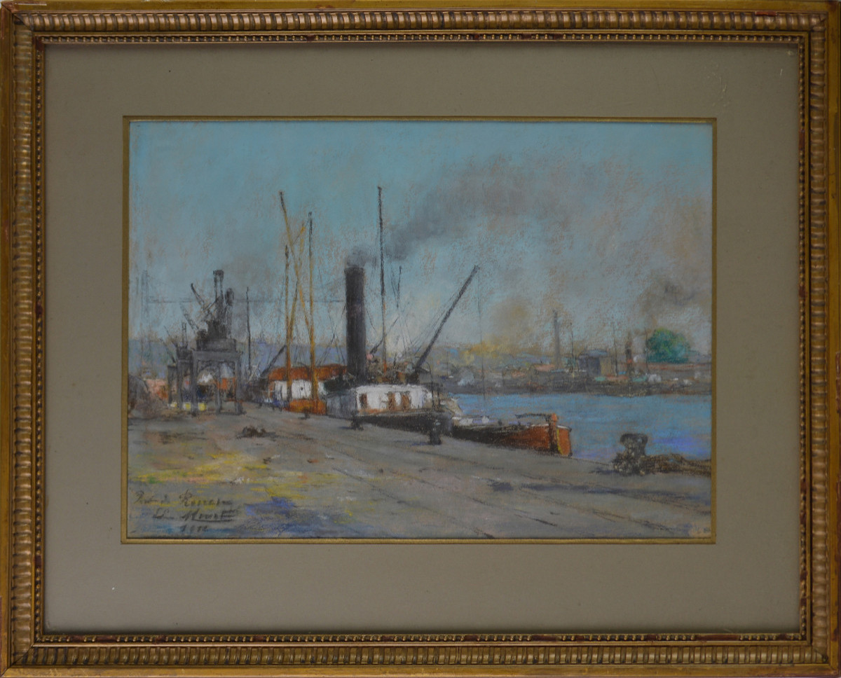 Louis Émile Minet 1855-1920. "Le port de Rouen."