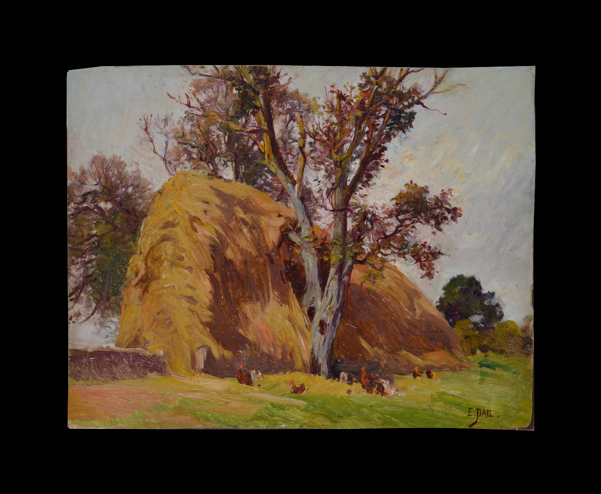 Édouard Pail 1851-1916. "Meule de foin." 