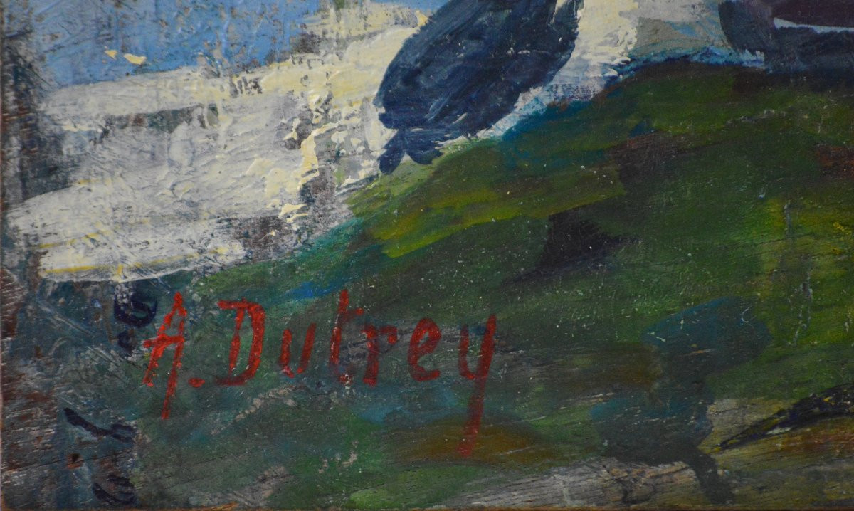 Adrien Dutrey, 19th/20th Century. "riverbank."-photo-3