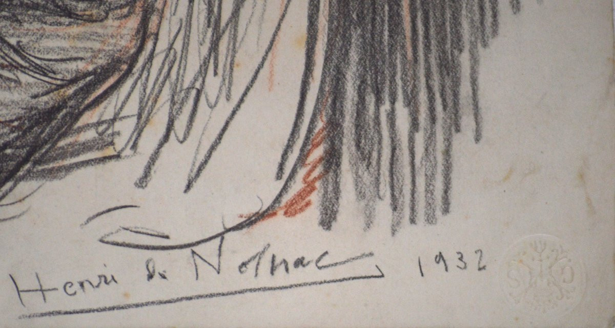 Henri Girault De Nolhac 1884-1948. "portrait Of A Woman." -photo-3