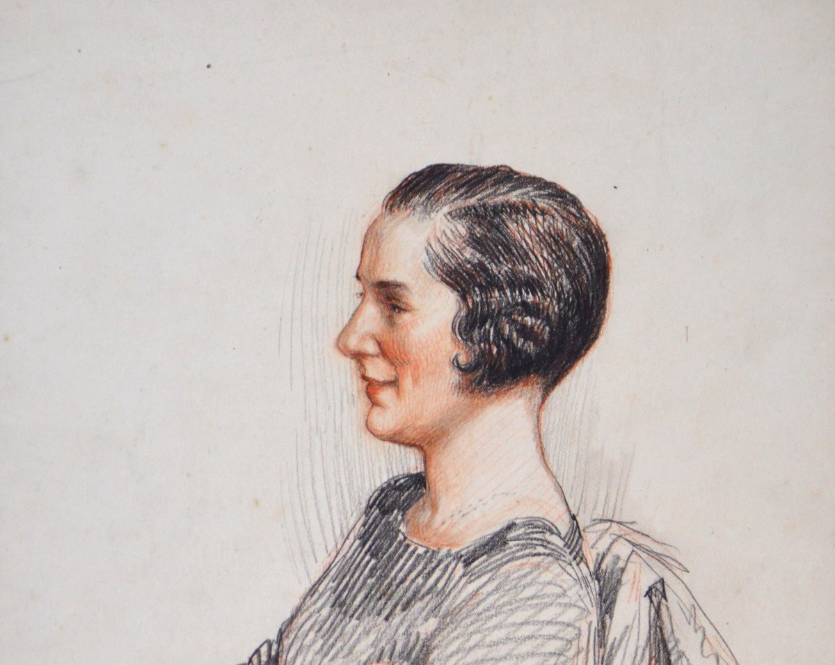 Henri Girault De Nolhac 1884-1948. "portrait Of A Woman." -photo-4