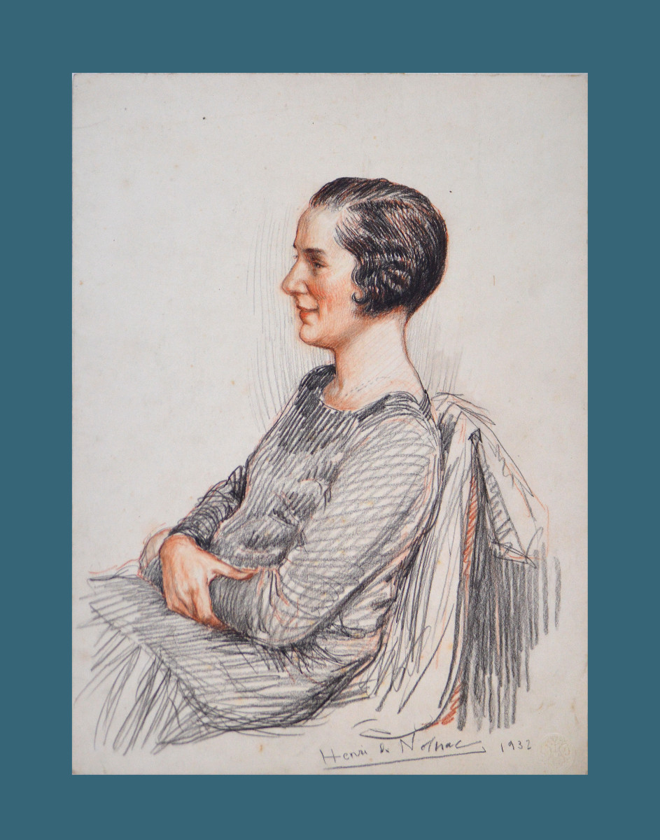Henri Girault De Nolhac 1884-1948. "portrait Of A Woman." 