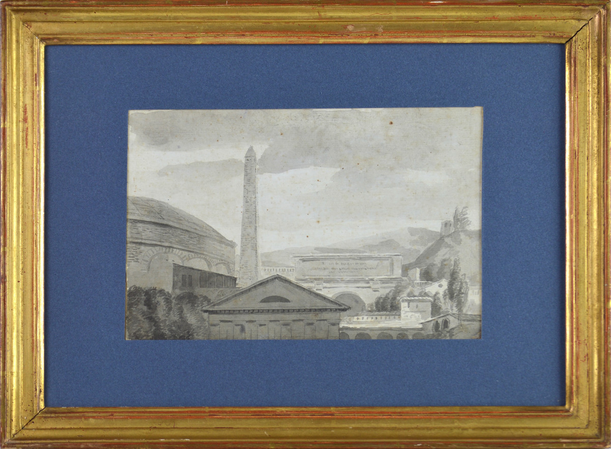 Jacques Louis David (entourage) 1748-1825. “architectures (rome?).”