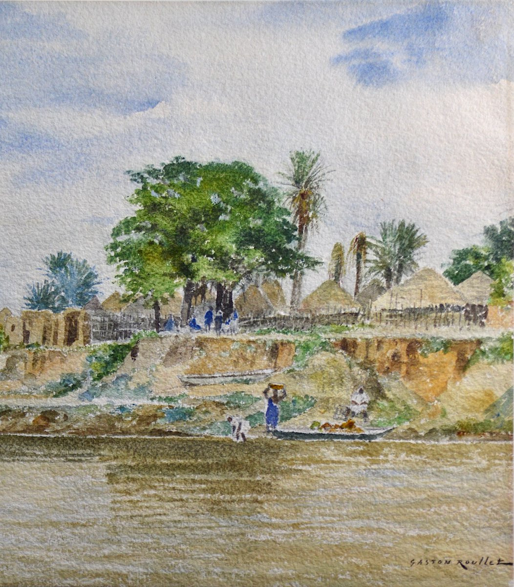  Gaston Roullet 1847-1925. "Diaoura Sénégal, Village des Caïmans." -photo-2