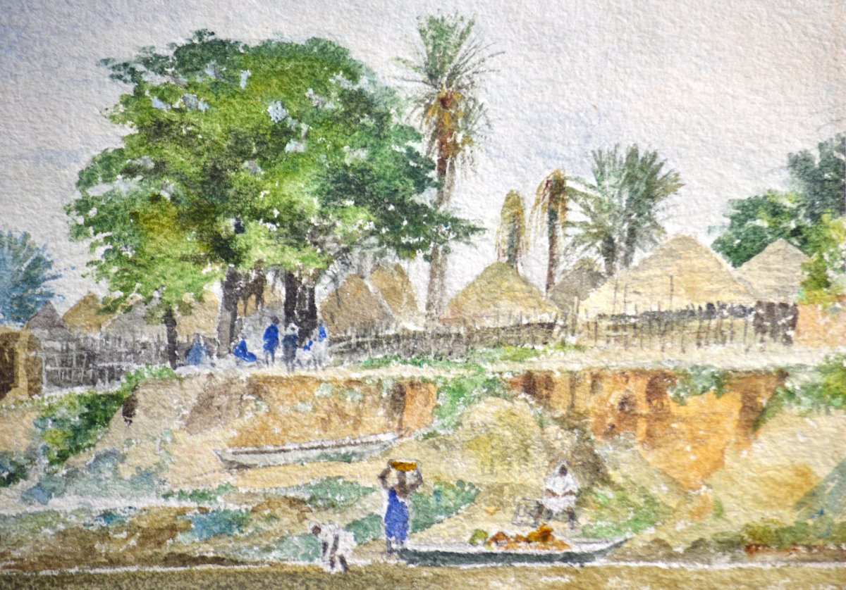  Gaston Roullet 1847-1925. "Diaoura Sénégal, Village des Caïmans." -photo-5
